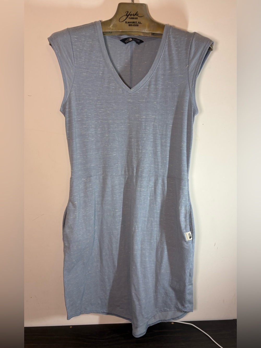 The North Face Light Blue V-Neck Cap Sleeve Dress Women’s Small